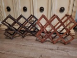 (2) nice vintage wood collapsible wine racks including Mid Century NASCO, both Collapsible