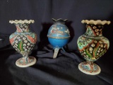 (4) Vintage Pottery and metal vases