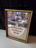 Vintage Johnny Walker Red framed bar mirror, memorabilia