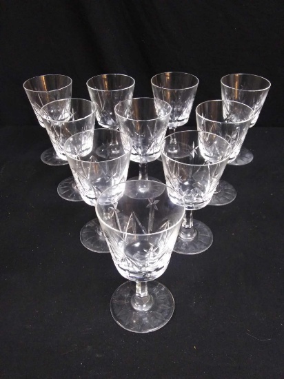 (10) Unidentified 5" Crystal Glasses/Wine Goblets