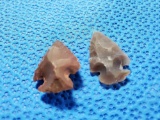 American Indian Artifact -Pair of arrowheads, points