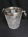 Heavy Vintage Crystal and Silver plate Ice Bucket