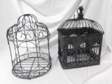 Pair of Black Wire/Metal Decor Birdcages