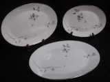 (3) Beautiful Vintage Nesting Platters- Japanese Quince (Platinum Trim) by Rosenthal - Continental