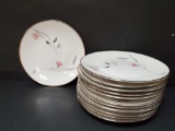 12 Beautiful Vintage dessert plates -Japanese Quince (Platinum Trim) by Rosenthal - Continental