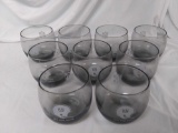 Vintage New York Giants smoked Glass 8oz cocktail Drinking Glass NFL Set Of 9