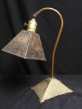 Classic Arts & Crafts Metal and Mica Shade Desk Lamp by N Y W L F Co. Chicago