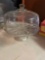 Heavy clear glass domed covered cake plate