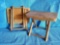 (2) WEST GERMANY made stools, wooden, collapsible
