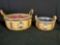 (2)Longaberger Basket Proudly American Patriotic Red Blue Stars Round 10 in./7 in. 2003 with liners