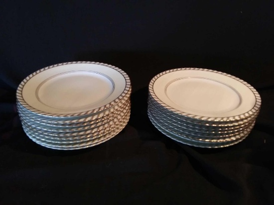 (17) 8" Impressive Golden Franconia/Krautheim La Princess China Salad/Appetizer Plates