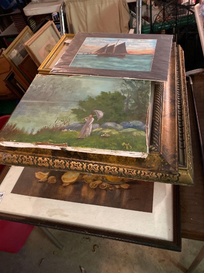 Large lot of framed artwork