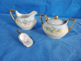 Beautiful VINTAGE GERMANY creamer, sugar, and scoop