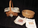 Pair of Mini Longabergers With Liners, Horizon of Hope Baskets, signed