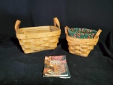 1995,1999 LONGABERGER leather handle baskets