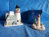 Partylite Stony Harbor Lighthouse votive holder and Harbor Bay Village