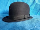 SO COOL! Derby Bowler Hat GOTHAM, curled brim, in GORGEOUS condition