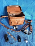 Vintage Honeywell PENTAX camera with SPORTSMAN-BUCKTAN leather camera bag and more