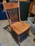 Nice vintage wood rocker, flat nail heads