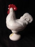 Vintage Westmorland Milk Glass Rooster, 2 Pc