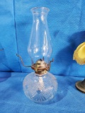 Vintage glass hurricane Kerosene oil lamp