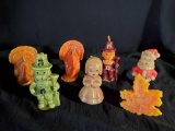 (7) Vintage GURLEY holiday candles - Thanksgiving, Christmas