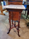 Sweet Vintage Marble Top square side Table/plant stand