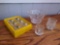Charming group of Crystal including in box petite geometric candle holders