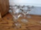 (6) MCM mid-century silver rimmed, lined MARTINI glasses