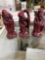 3 heavy Red carved resin oriental figurines