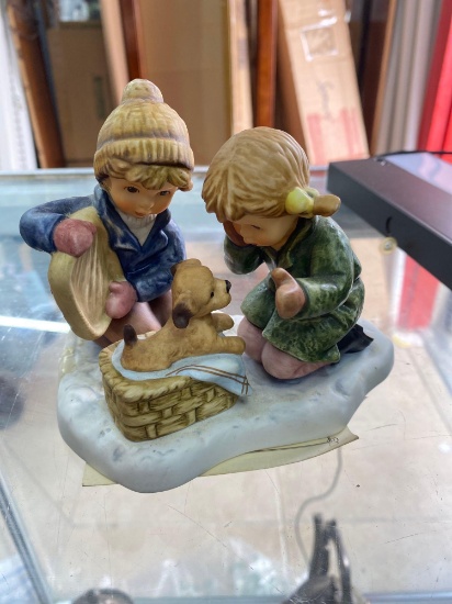Holiday Surprise Goebel inspired by Berta Hummel porcelain figurine