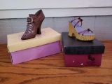 Just The Right Shoe Figurines BORDEAUX AND CORK WEDGE