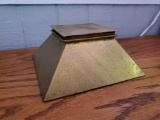 Early 1900s Copper? Brass? Bronze? Pyramid Desk Inkwell