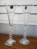 (2) Cristal d?Arques 2000 Millennium Champagne Flutes, Crystal