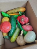 Box of Mexican Paper Mache Fruit and vegetables, decor