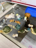 Wonderful lot of tiny ceramic and plastic animals including Snails!