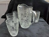 6 pc. Princess House FANTASIA pitcher and 5 glasses