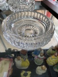 Unbelievably heavy lead Crystal ornate ashtray or holder
