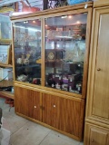 Massive Wood Glass front Extra Large Curio cabinet, 3 glass shelves,