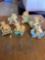 6 Cherished Teddies figurines including small pull toys