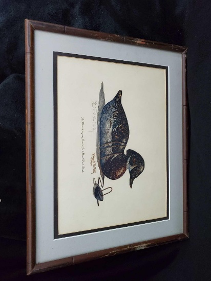 vintage The Mason Co. WOOD DUCK DRAKE decoy Signed/numbered Print, Robert W. Hilty