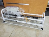 Great 2 level, Adjustable sturdy metal shoe rack, on castors plus