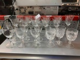 Beautiful stemware including crystal wheel etched