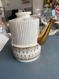 Vintage Gibson?s England Gold trimmed Ivory Teapot