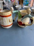 2 Awesome Occupied Japan funny handled figural mugs
