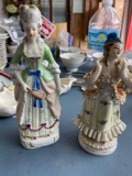 2 Large Occupied Japan Victorian Lady figurines