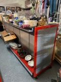 Large 8 foot rolling metal store display shelving