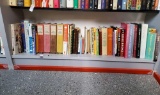 Book shelf grouping including Popular Mechanics 4 volume set, Birding, cookbooks