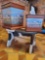 Adorable COW stepstool with swaying udders and HORSE theme waste basket and tissue box