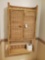 Vintage Wall Wicker Shelf with 2 Level Cabinet